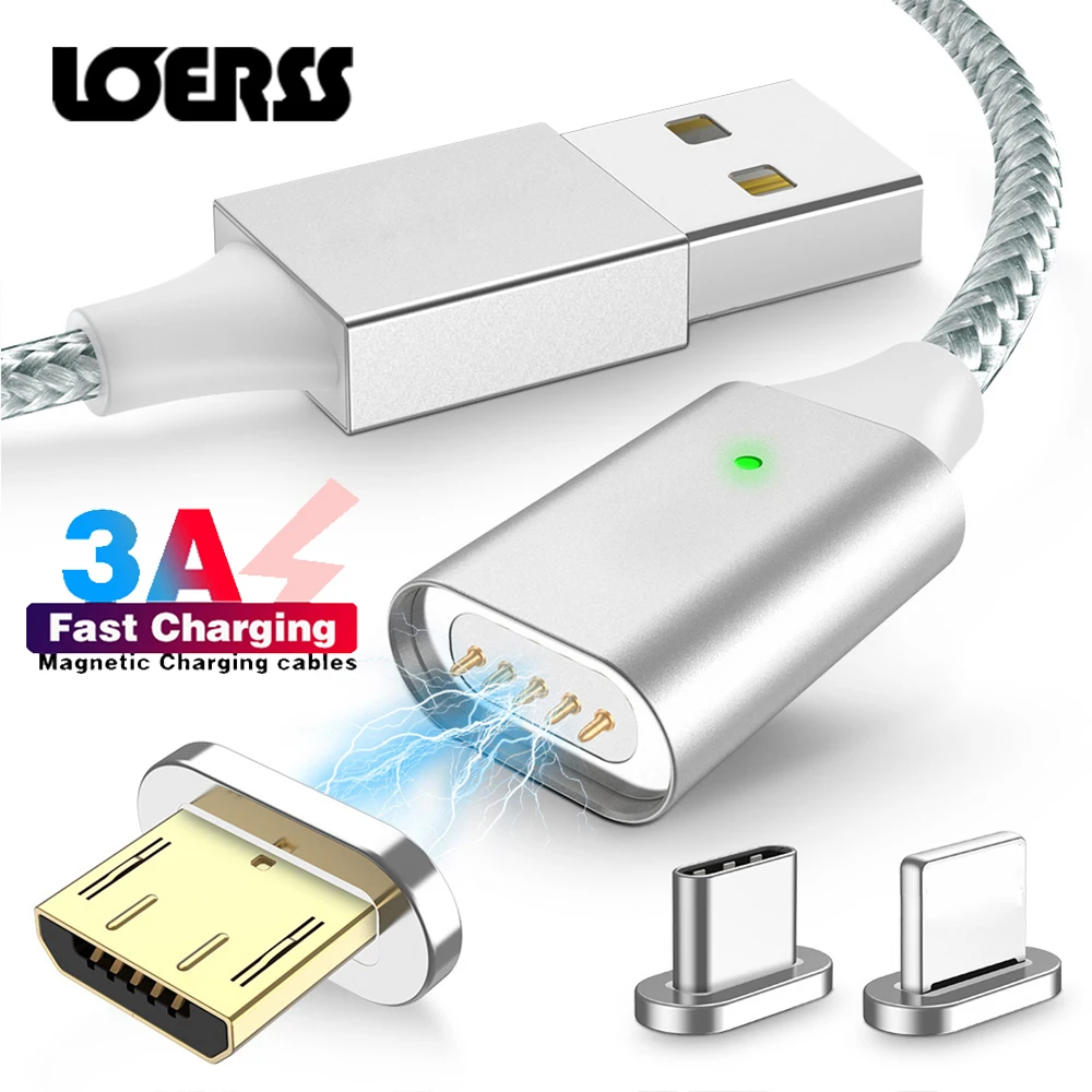Магнитный зарядный USB кабель для IPhone 12 Micro Type C 3A Быстрая зарядка данных|Кабели