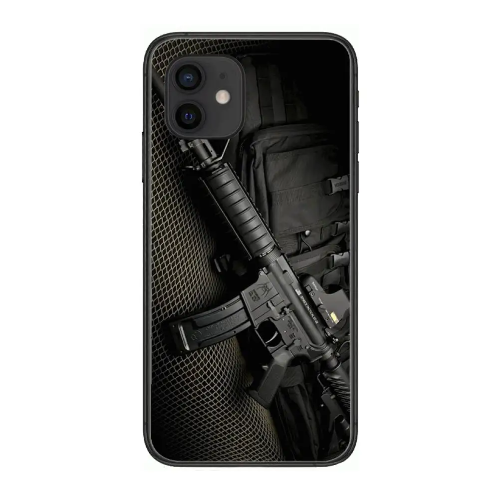 

Luxury sniper rifle rifle bullet Style Phone Case cover For iphone 12 pro max 11 8 7 6 s XR PLUS X XS SE 2020 mini black cell