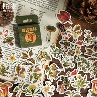 46pcsboxed stickers retro forest fresh plants handbook diary decoration universal sealing stickers 46pcs