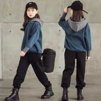 2021 autumn winter teen girls clothes set hooded sweatshirtpants 2pcs outifts kids tracksuit children sport suit 8 10 12 years