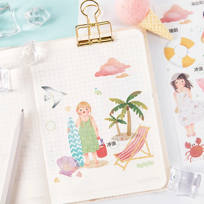 3pcs/lot Romantic store series Decorative Sries Stickers Scrapbooking DIY Diary Album Stick Label Gift for Party | Дом и сад