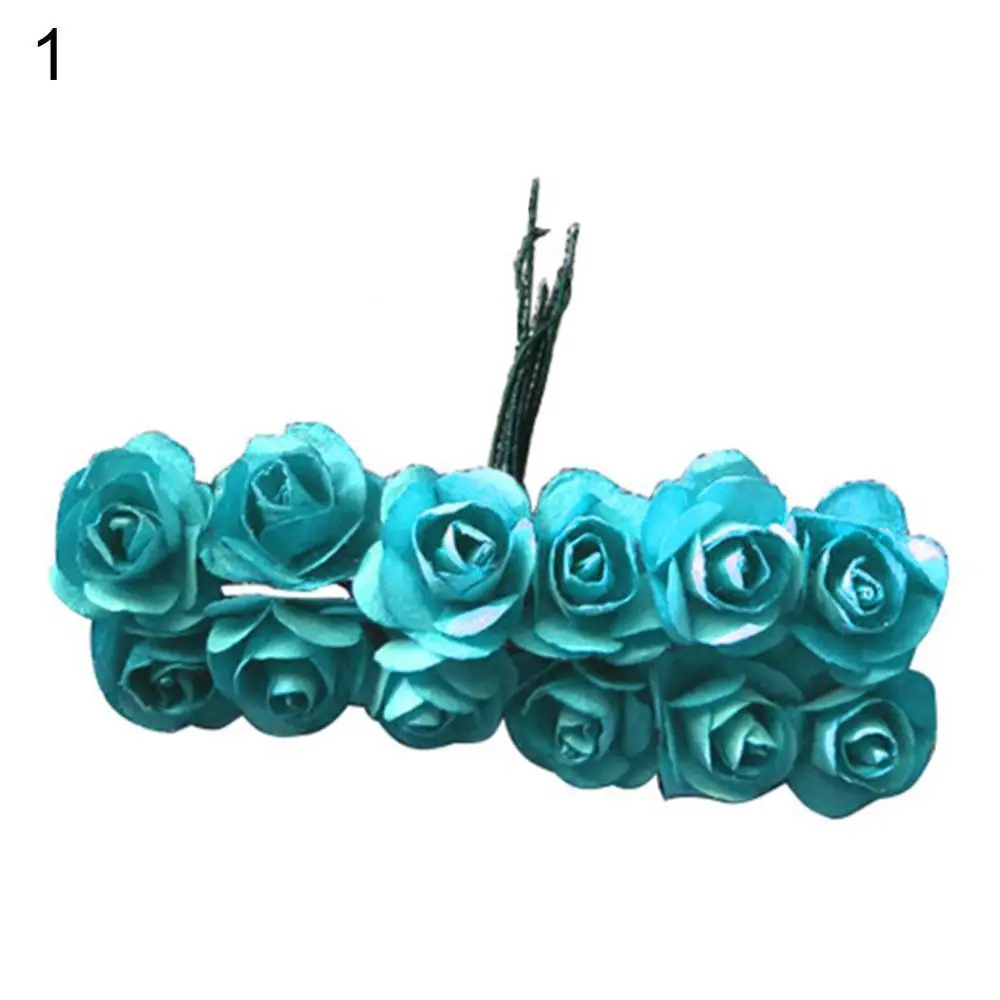 

12Pcs Artificial Rose Flower Home Birthday Wedding Festive Party DIY Decoration