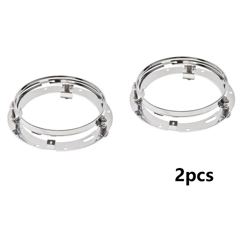 Для UAZ 4x4 Jungle Lada 4x4 urban Niva " черный светодиодный H4 Фары для Jeep JK TJ LJ Land Rover Defender - Цвет: 2pcs Chrom Bracket
