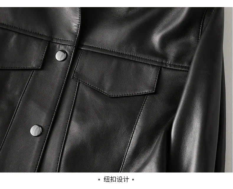 Women's New Leather Leather Jacket Sheep Leather Jacket Short Casual Jacket Biker Jacket Women  Black Pu Leather Jacket enlarge