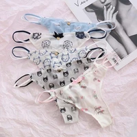 cute girls ladies mesh t back t string thongs sexy panties transparent strawberry cherry low waisted seamless underwear women