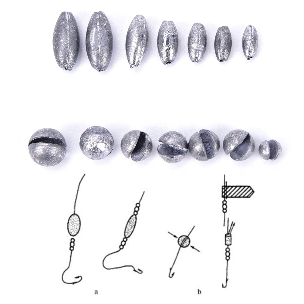 

1Box Fishing Angling Lead Weight Split Shot Rig Sinkers 0.35g-2 with Box Case
