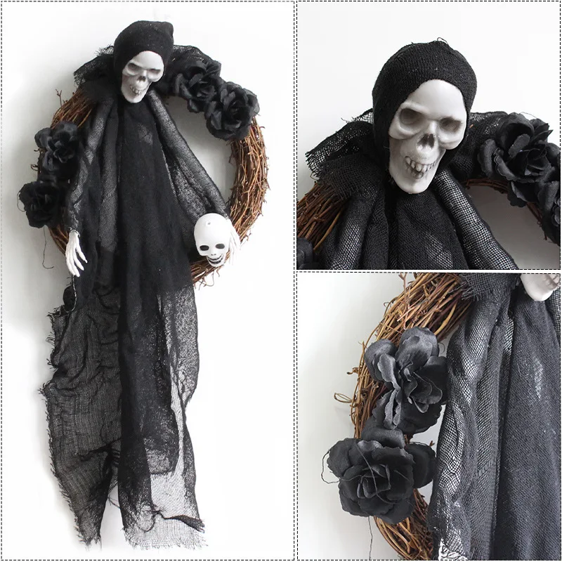 Decoraci&oacute;n colgante para puerta de fantasma de Halloween, guirnalda de fiesta de terror, adornos para el hogar, accesorios de decoraci&oacute;n colgante puerta, env&iacute;o directo-5