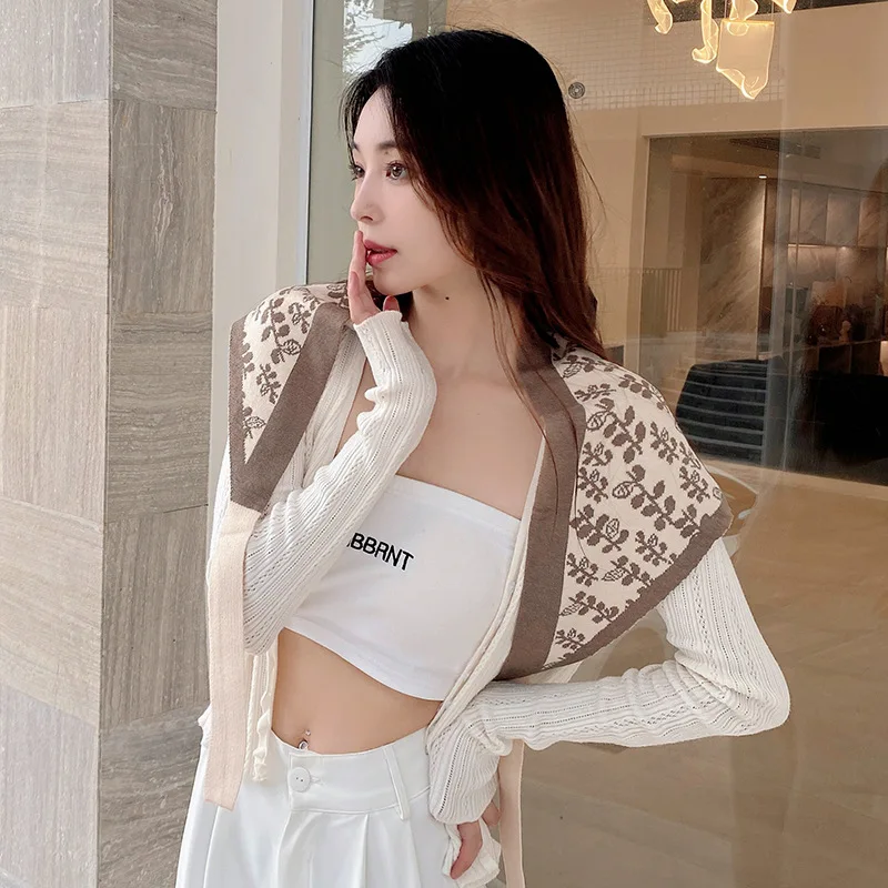 

Women Floral Printed Fake Collars Sunscreen Shawl Scarf False Detachable Collar Neck Shoulder Women Girl Dress Accessories