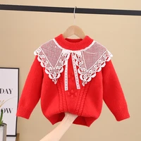 womens large round neck lace mink fleece sweater baby girl winter clothes autumn fall girl toddler outfits kids winter sweaters