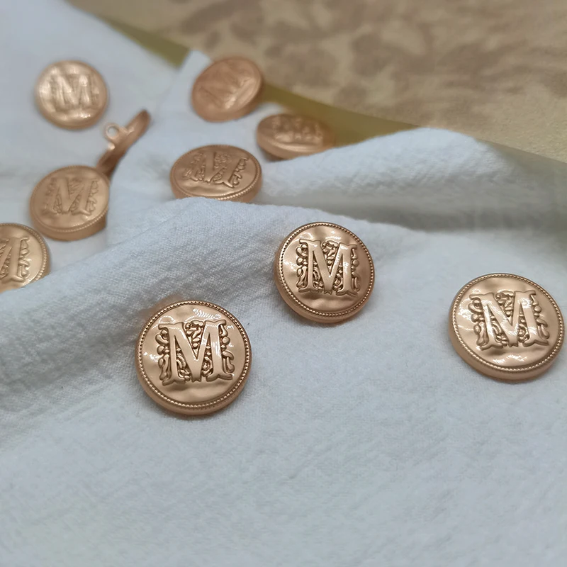 

10Pcs Fashion Metal M Buttons For Clothing Small to Large Size Decor Button Of Women Coat Cool Craft Needlework Embellishment