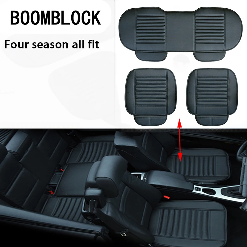 BOOMBLOCK чехлы сидений автомобиля подушки из натуральной овчины кожаный чехол для