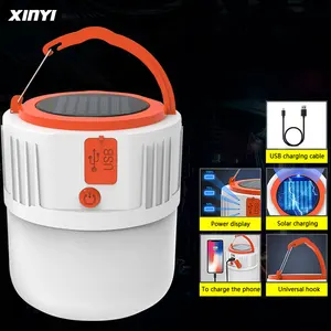 Перезаряжаемый светодиодный фонарь 100 Вт с дистанционным управлением, портативный фонарик с зарядкой от солнечной батареи, аварийный Ночной светильник на рынке, для кемпинга и дома