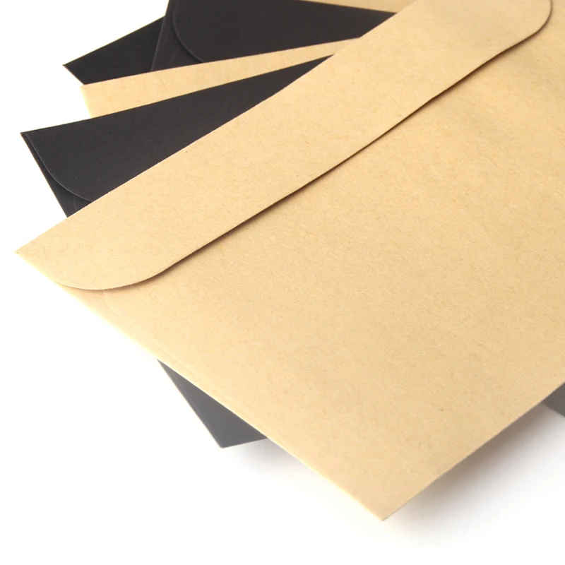 

10Pcs/Pack 16cmx10.8cm Kraft Black Paper Envelope Message Card Letter Stationary Storage Paper Gift
