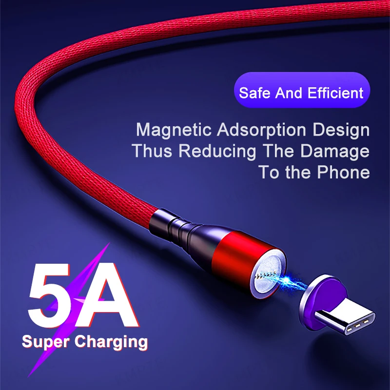 Магнитный кабель 5A Type C Micro USB для Xiaomi Huawei P30 P20 P10 Mate 20 Pro Lite Сверхбыстрая Зарядка
