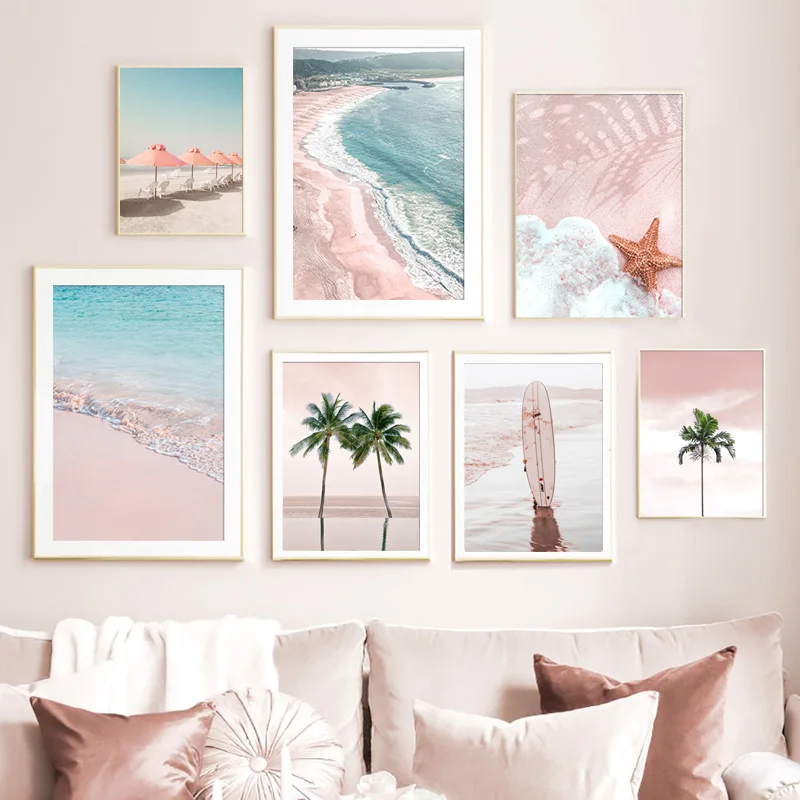 

Sandy Beach Waves Room Decoration Aesthetic Posters Coconut Tree Summer Style Bedroom Decoration Paintings Sheets For Paintings