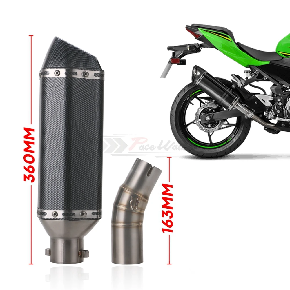 Мотоциклетная выхлопная система без шнуровки с глушителем подходит для Kawasaki ninja