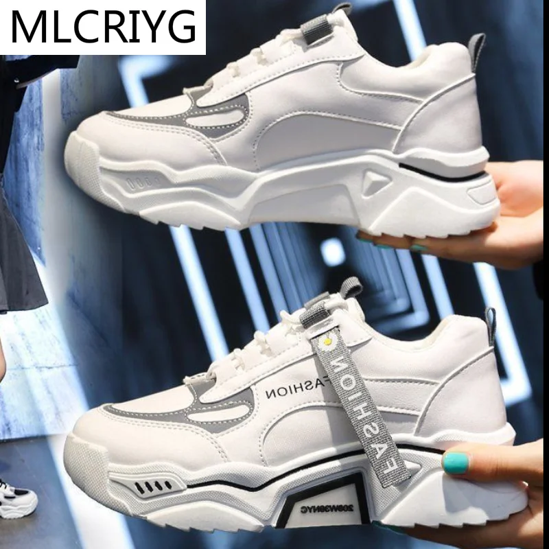 

2021 Fashion Women's Shoes Autumn Women's Color Matching Luminous Non-slip Sneakers Lace-up Comfortable Breathable Casual Shoes