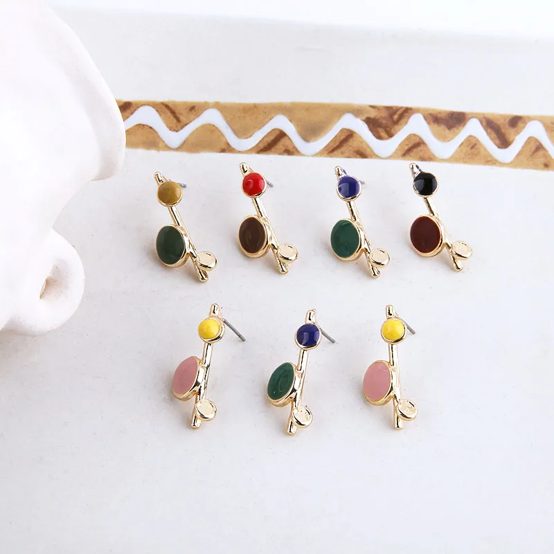 

Модные серьги-Пусеты Из эмалированного сплава, 40 шт./лот