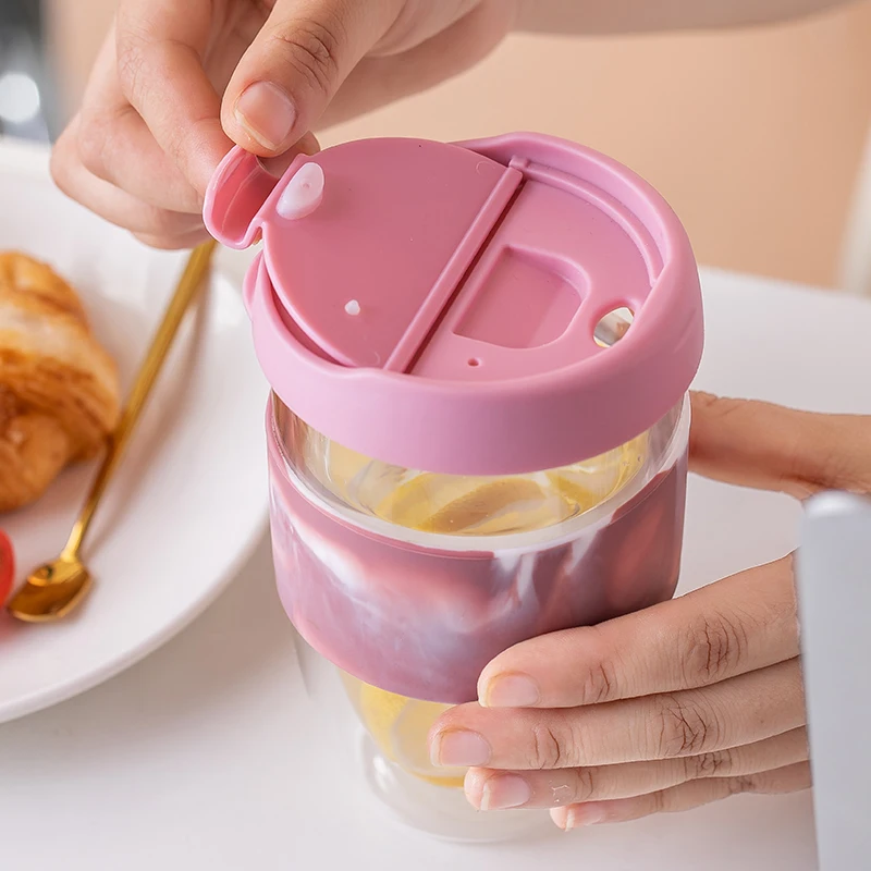 Портативная дорожная бутылка для воды MDZF SWEETHOME с крышкой стеклянная чашка кофе