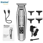 Профессиональный триммер для волос Kemei 5027 с аккумулятором большой емкости, Резьбовая электрическая машинка для стрижки волос с ЖК-дисплеем