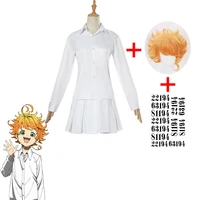 the promised neverland emma norman ray cosplay costume student uniform anime cosplay wig washable tattoo stickers