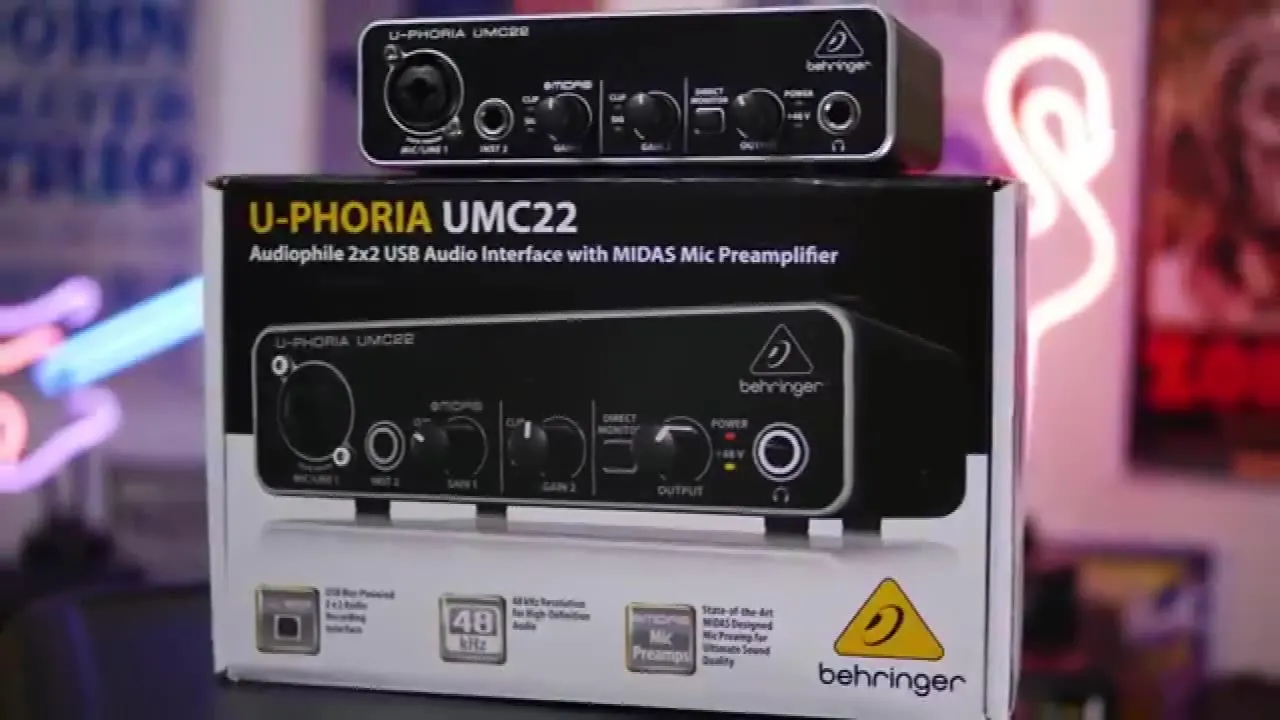 

UMC22 usb sound card studio recording audio interface for sale sample