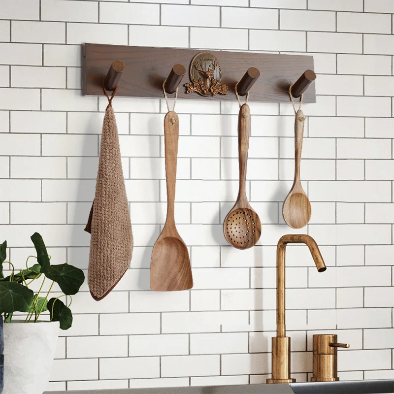 

Wood Hook Kitchen hanger wall Decoration Living room Bedroom Towel hat clothes Handbage wall hanger hook