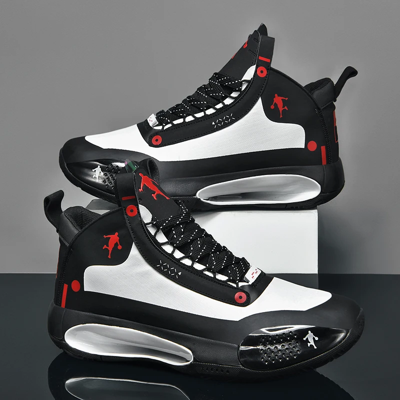 

Basketball Shoes For Men Lace-Up High Top Sneakers Mens Retro China Basketball Shoes Breathable Sneakers Walking Shoes