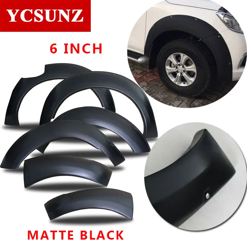 matte black--6 inch 6 дюймов- Серебряный Крыло вспышки для Nissan Navara Frontier брызговик карман заклепки стиль подходит Nissan frontier np300 - Цвет: matte black--6 inch
