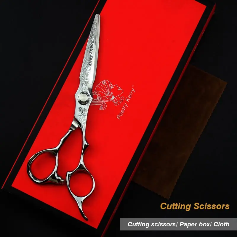 Cutting scissors Дамасские Парикмахерские ножницы с рисунком 440C Стальные парикмахерские стильные парикмахерские инструменты 6 дюймов японские Парикмахерские ножницы - Цвет: Cutting scissors