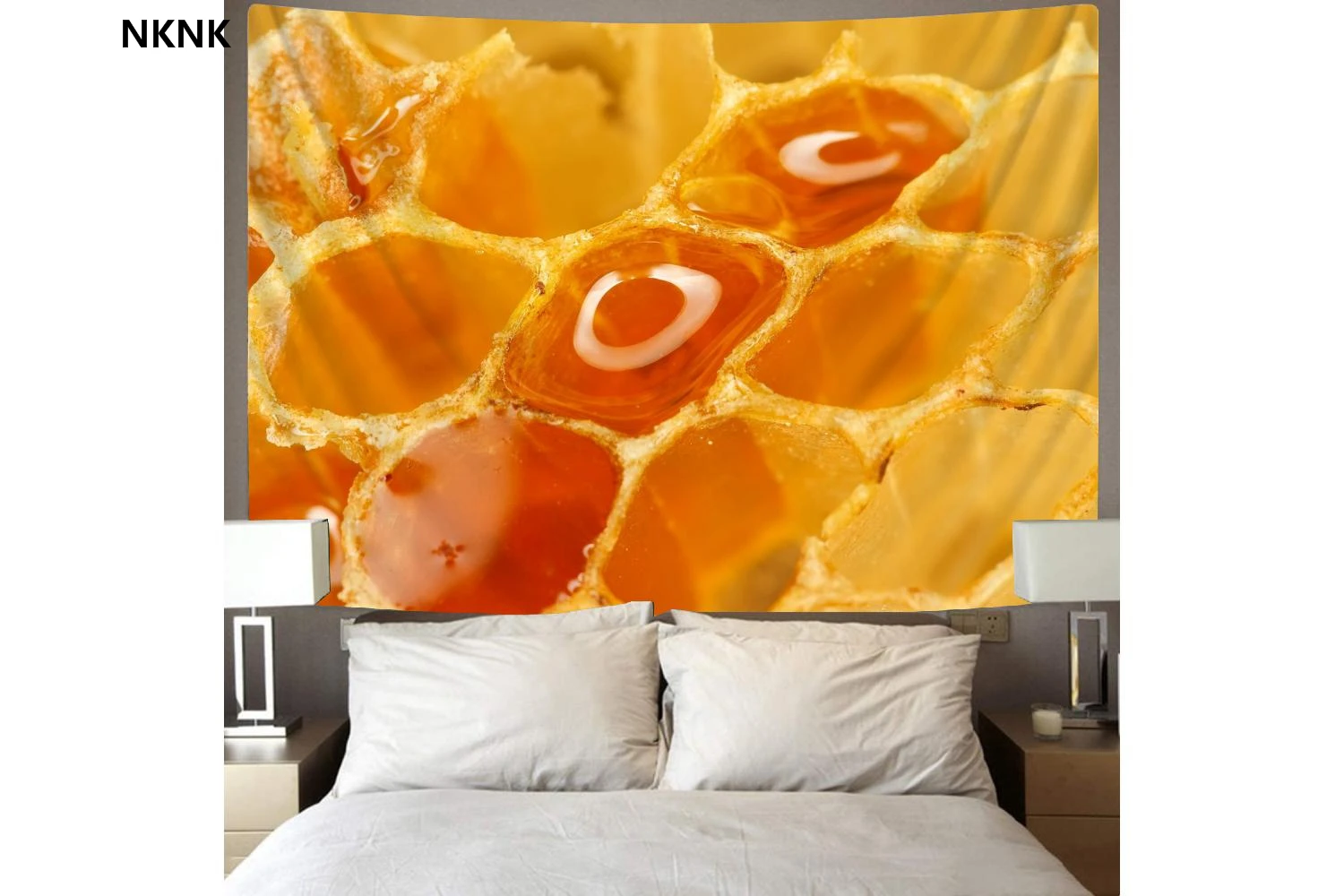 

NKNK Geometric Tapestry Psychedelic Rug Wall Vortex Tenture Mandala Honey Wall Tapestry Honeycomb Tapestries Decor Mandala
