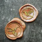 Полет Колибри с венок печать штамп, воск штамп, вечерние сургучная Печать комплект печатей приглашение уплотнения, подарочная упаковка конвертов уплотнения