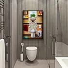 Настенная картина в скандинавском стиле с изображением собак, газет, туалета