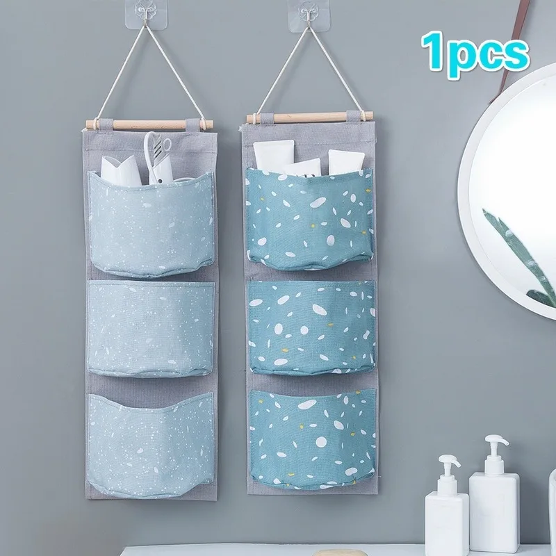 

1pcs New Creative Fabric Hanging Bag Behind The Door Simple Storage Hanging Bag Dormitory Debris Storage Finishing Bag