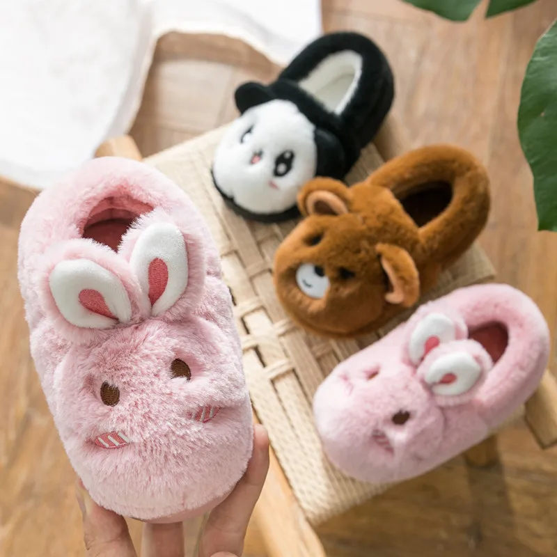 

Baby Slipper Kids House Indoor Shoes Boys Girls Flip Flop Winter Slides Children Cute Panda Child Toddler Floor Warm Rabbit