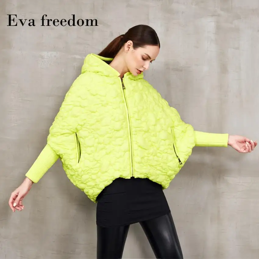 New fashion Fluorescent fluffy duck down warm oversized down parkas coat female winter coat cloak style hooded warm jackets F710