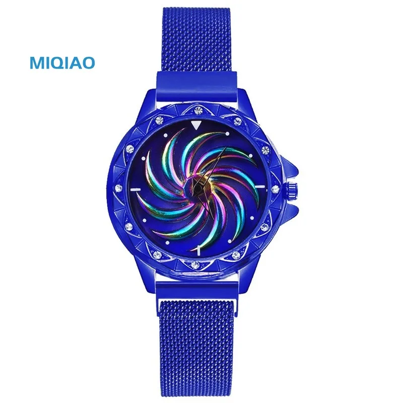 Часы женские кварцевые с сетчатым браслетом из нержавеющей стали под розовое