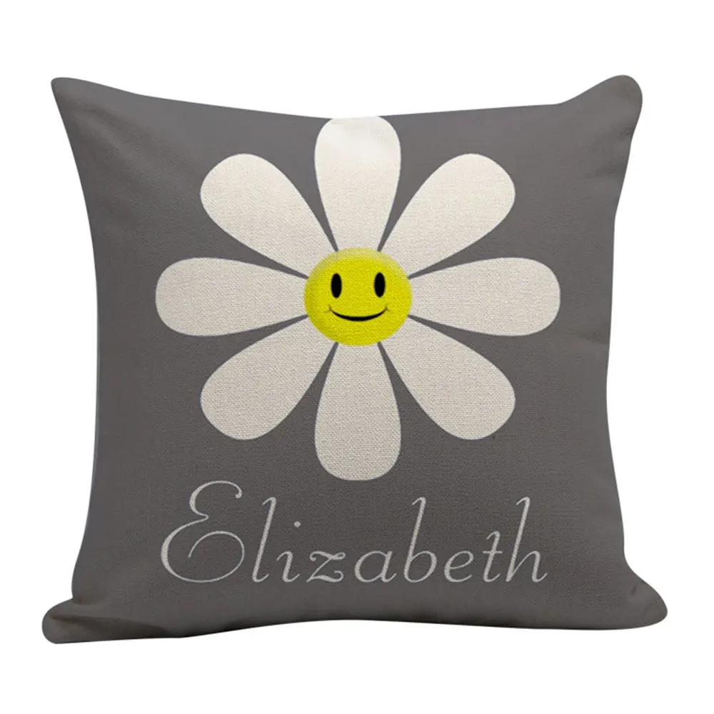 Подушка серая серия букв Рисунок короткая плюшевая наволочка цифровая печать