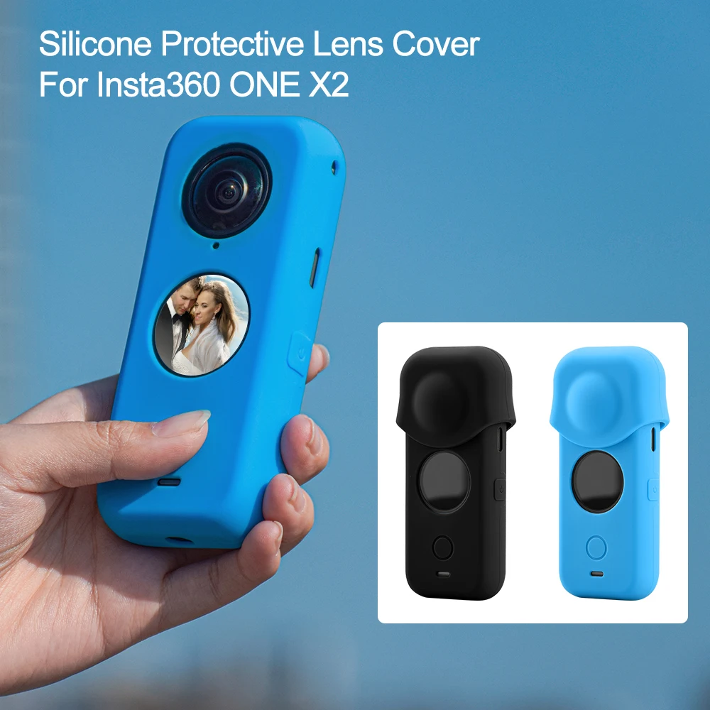 

Силиконовый защитный чехол для Insta360 One X2 крышка объектива панорамной камеры Мягкий рукав съемный антивибрационный аксессуар от царапин