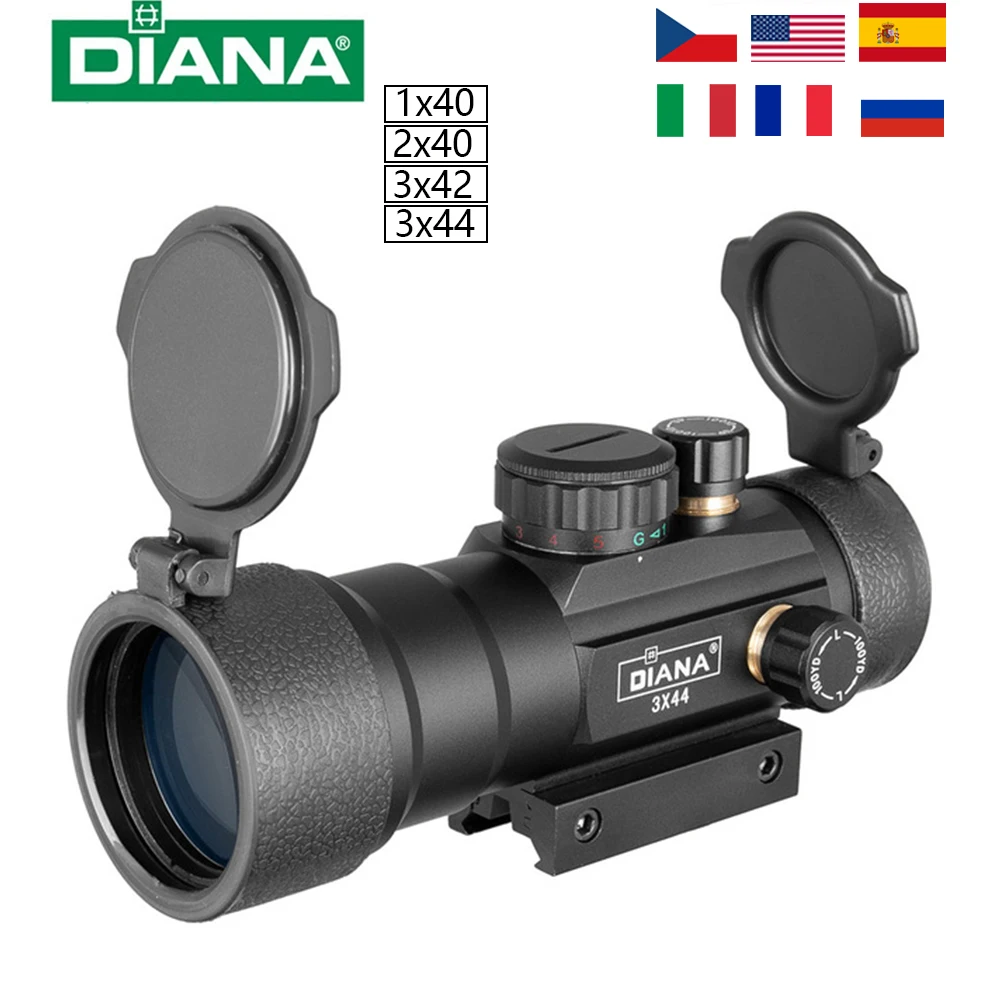 Тактический Оптический прицел DIANA 3X44 с зелеными и красными точками 2X40 3X42