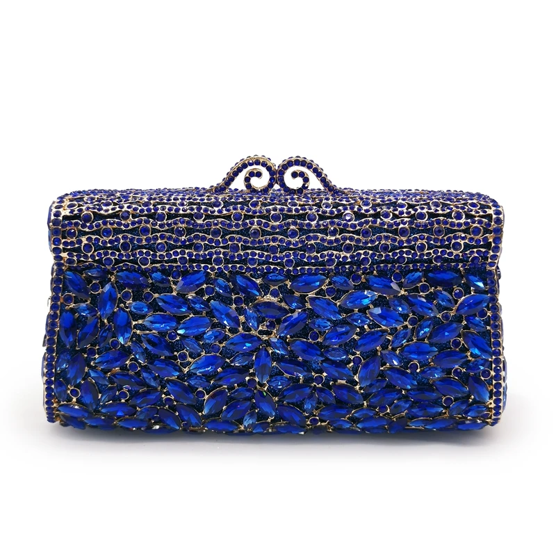 

Female Crystal Silver/Red/Blue Wedding Purse Bridal Chain Shoulder Clutches Bags Handbags Fashion Women Evening Party Prom Bags