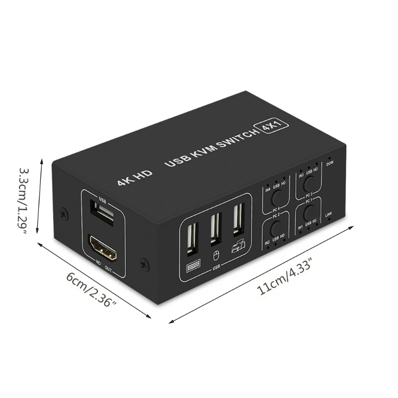 2022 Новый квм-переключатель с 4 входами, 1 выход, высокое разрешение 2160P 4K HDMI-совместимый переключатель от AliExpress RU&CIS NEW