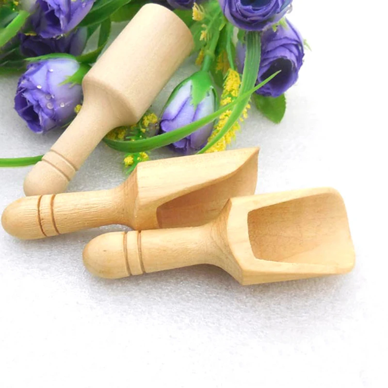 

Wooden Teaspoon Handle Small Salt Shovel Scoop Teaspoon Ground Milk Powder Coffee Scoops Condiment Spoon Mini Sugar Spoon