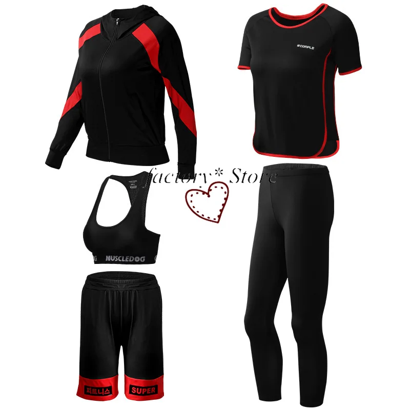 

Sweatsuit Leisure Gym Clothes Running Five Suit Autumn and Winter Dry Breathable Zip Jacket