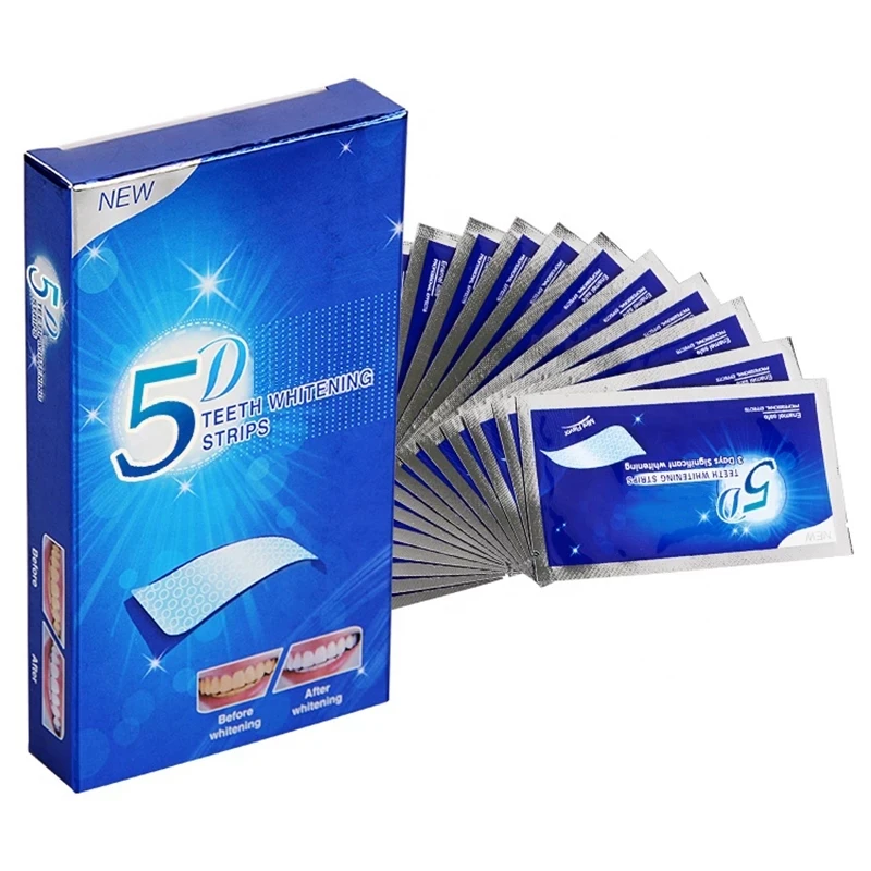 

10 Boxes (7pcs/box) 5D Gel Teeth Whitening Strips Oral Hygiene Clean Care Double Elastic Teeth Strips