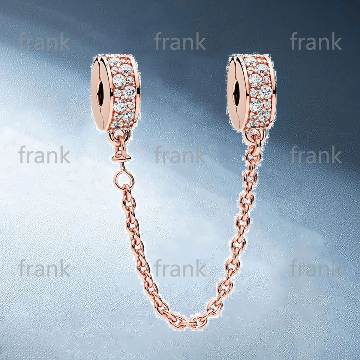 

786322CZ ROSE SHINING ELEGANCE SAFETY CHAIN
