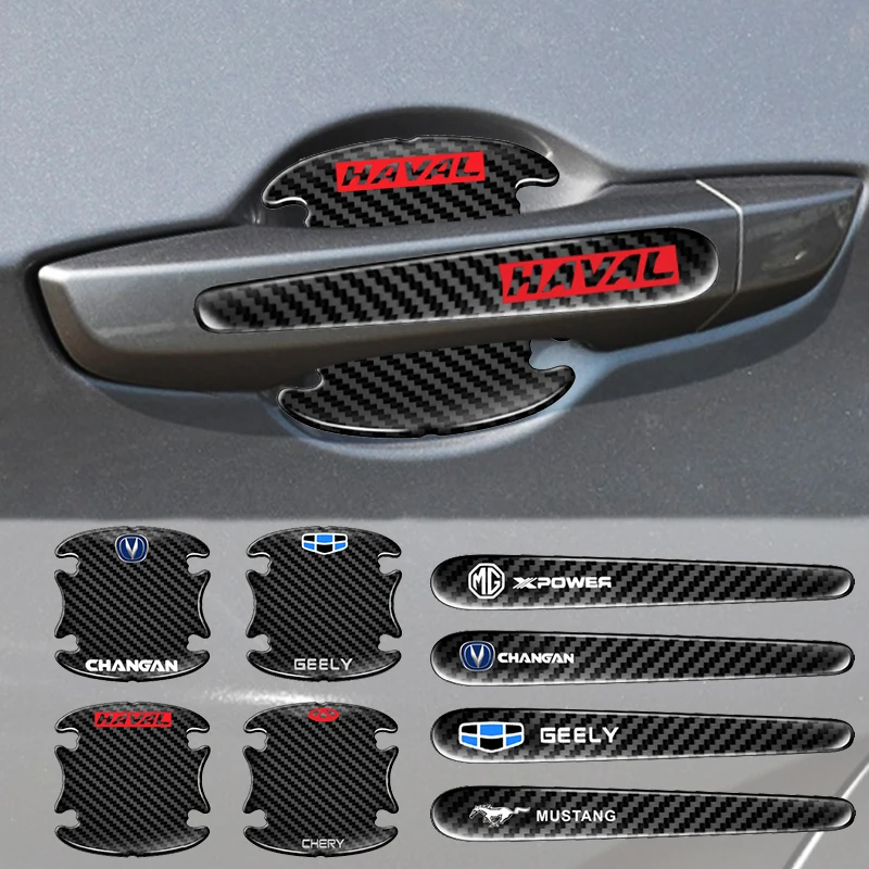 

8pcs Brand New Black Door Handle Outer Protective Sticker for Saab 93 Aero Vector Sport Hatch Pantalla Android Car Accessories