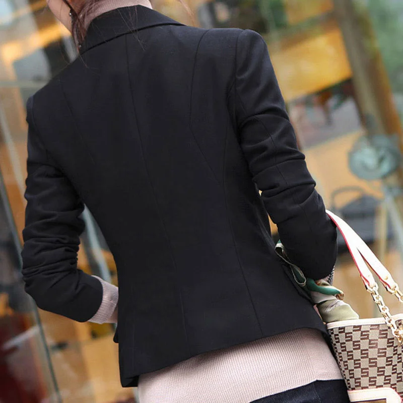 Весенне осенние тонкие повседневные блейзеры женские на одной пуговице с