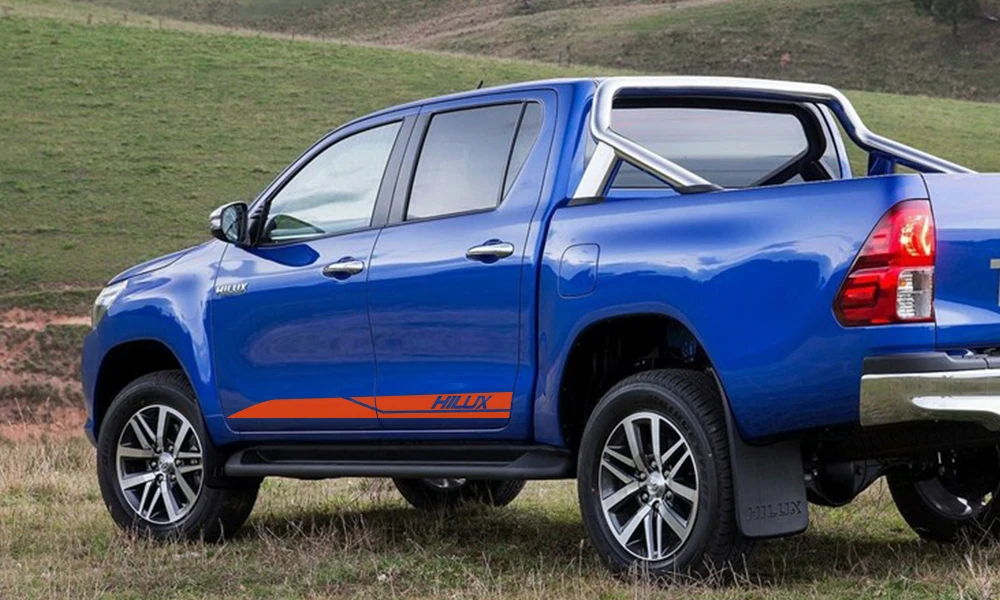 2 шт. боковые наклейки на двери автомобиля для Toyota Hilux Revo Vigo Автомобильная виниловая пленка DIY Наклейка спортивный стиль автомобильные принадлежности для тюнинга