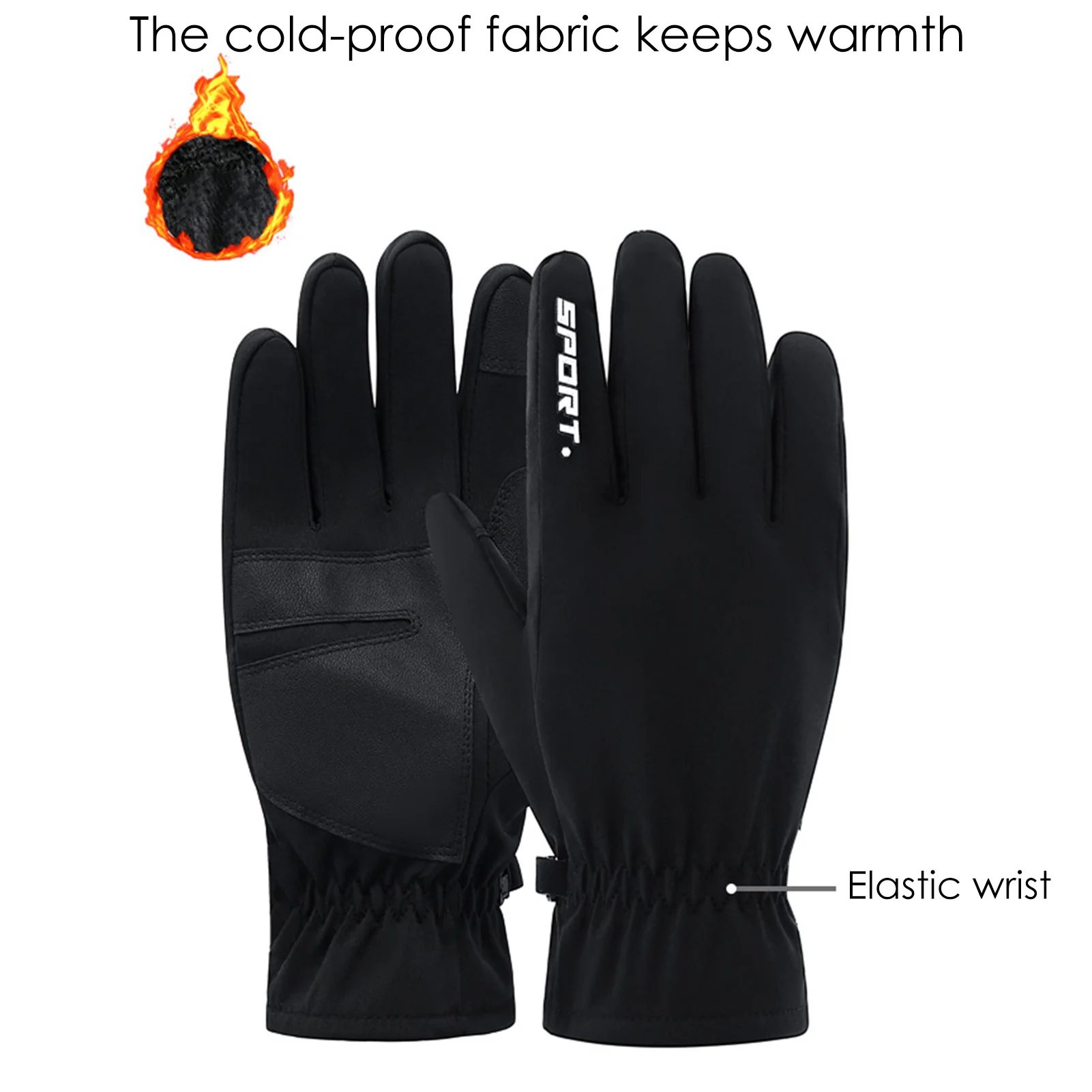 

Cold-proof Ski Gloves Waterproof Winter Gloves Cycling Fluff Warm Gloves For Touchscreen Cold Weather Windproof Anti Slip